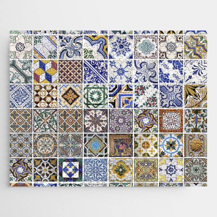 Traditional tiles from facades of old houses in Porto, Portugal Jigsaw Puzzle