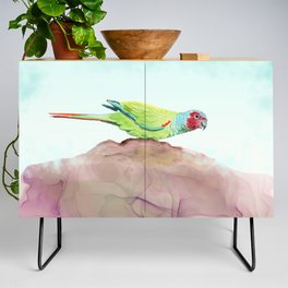 Parrot Painting - Pfrimer's Parakeet Tropical Bird Print - Nature Art for Bird Lovers  Credenza