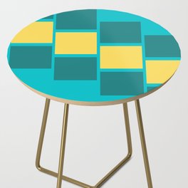 Diagonal cubes | green and teal colour Side Table