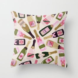 French Champagne Collection – Pink & Green Throw Pillow