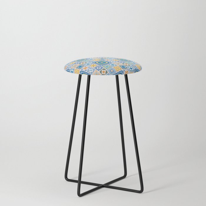 Colorful Happy Tiles Counter Stool