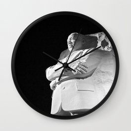 Night, Martin Luther King Civil Right African American Memorial black and white photograph / photography Wall Clock
