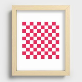 Cherry Red Checkerboard Pattern Palm Beach Preppy Recessed Framed Print