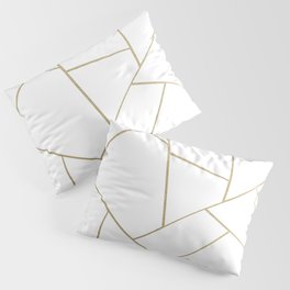 Gold White Geometric Glam #1 #geo #decor #art #society6 Pillow Sham