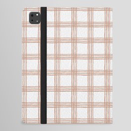 Hand drawn Check Pattern - Tan on White iPad Folio Case