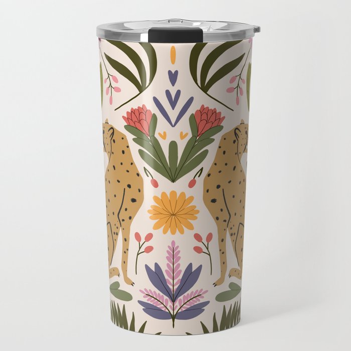Modern colorful folk style cheetah print  Travel Mug