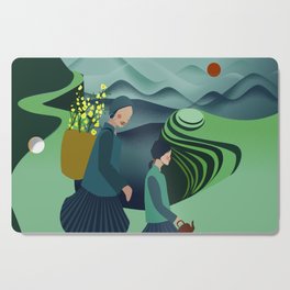 Northern tribe | Landscape painting  Cutting Board