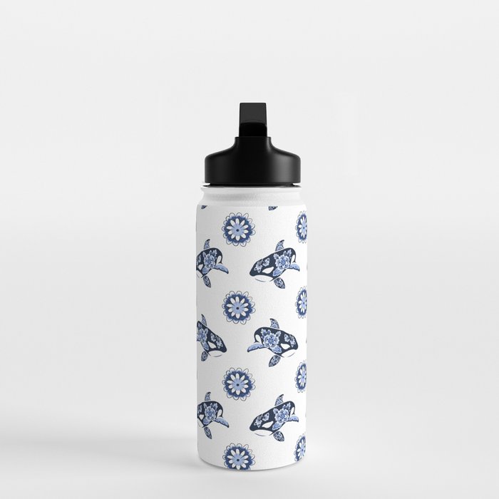 Delft Blue Orca Water Bottle by ashleyrainecreative