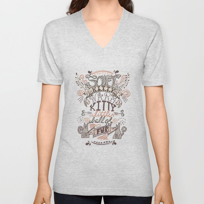 Kitty V Neck T Shirt
