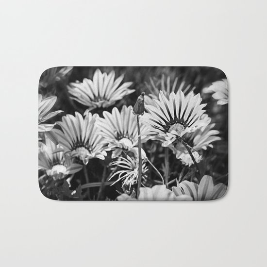 Desert Daisies (bnw) - Daisy Project in memory of Mackenzie Bath Mat
