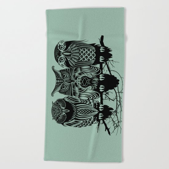 Owls of the Nile Beach Towel