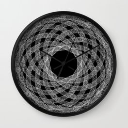 GEOMETRIC NATURE: HELIX b/w Wall Clock | Nature, Vector, Black and White, 3D 