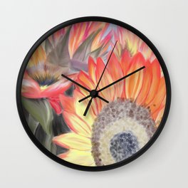 Fall Sunflowers Wall Clock