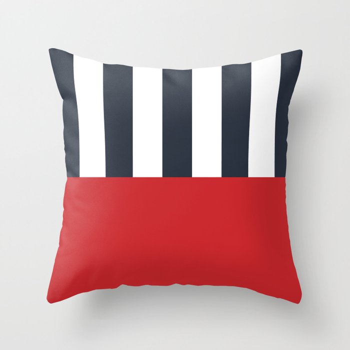 Red, White & Blue Colorblock Pattern Throw Pillow