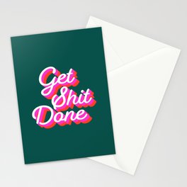 Get Shit Done Retro Style Stationery Card
