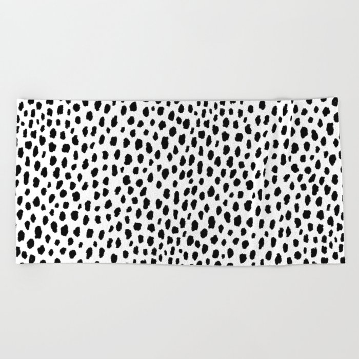 Dalmatian Spots (black/white) Beach Towel