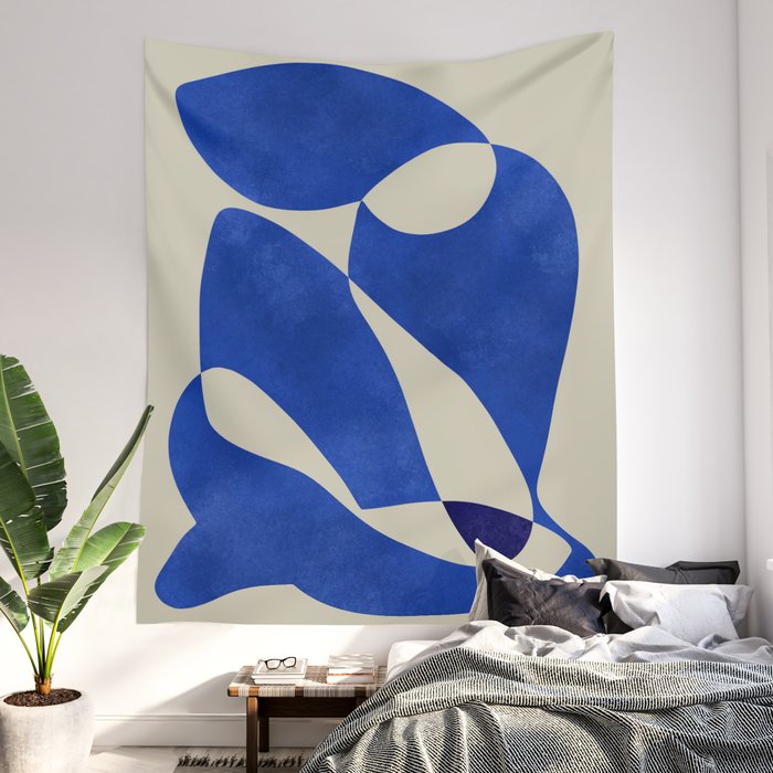Blue Nude Geometric Modern Print