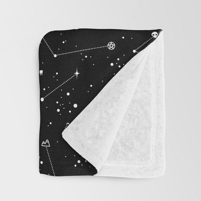 Constellations (Black) Throw Blanket by camillechew Society6
