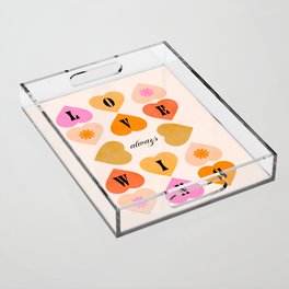 Love always wins - Earthy, peachy and pink Acrylic Tray