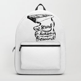 Be Kind Rewind Backpack | Drawing, Handdrawn, Ribbon, Typography, Film, Cassette, Movies, Ink Pen, Vhs, Rewind 