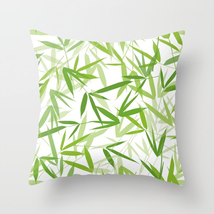 Bamboo Leaves Throw Pillow