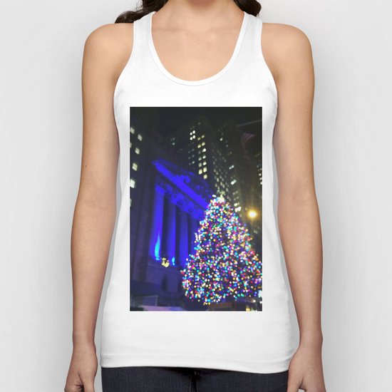 Wall Street Christmas, NYC Holiday Tree Lights Unisex Tank Top