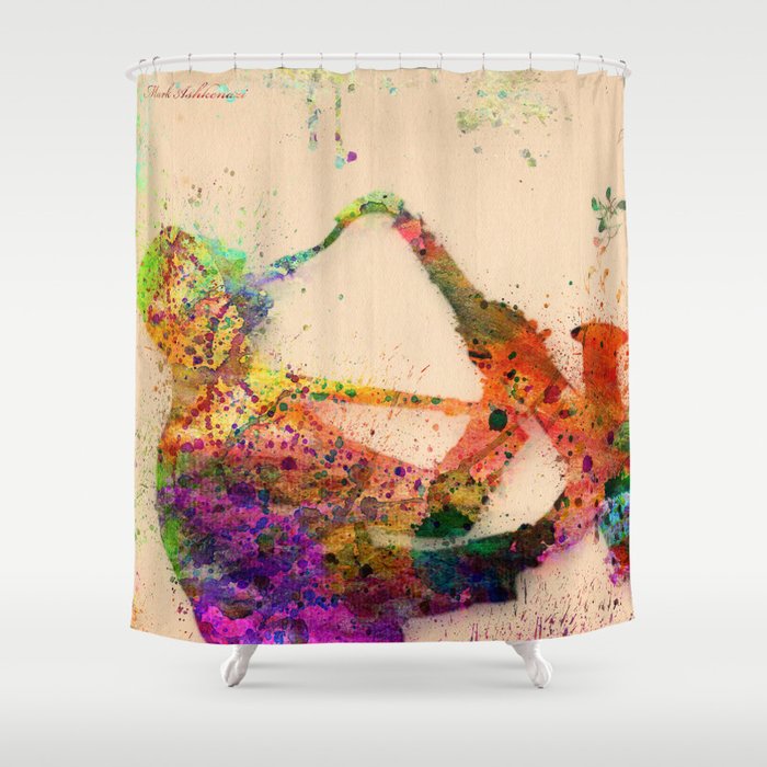 saxophone music  Shower Curtain