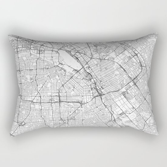 San Jose Map Line Rectangular Pillow