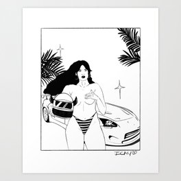 Racer Babe Art Print