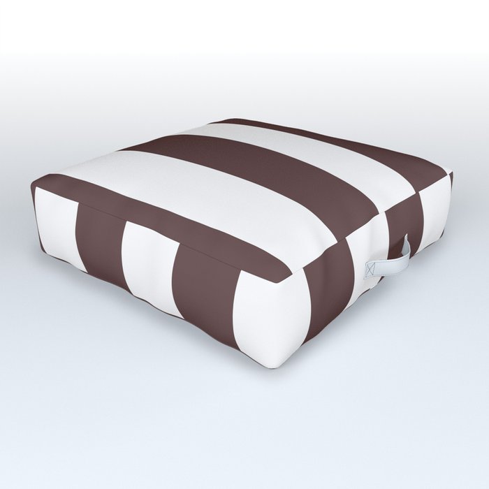 Dark Brown Granite and White Wide Vertical Cabana Tent Stripe