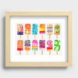 Summer day ice pops - rainbow popsicles Recessed Framed Print