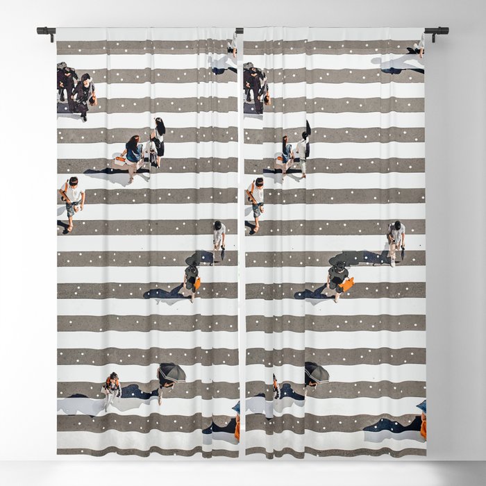 Rain Crossing | Polka Dots Zebra Crossing On The Street | Rain Eclectic Modern Graphic Design Blackout Curtain
