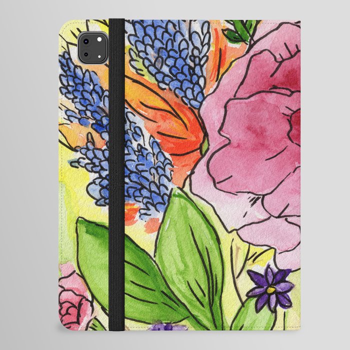 Flower Watercolor Painting iPad Folio Case
