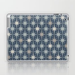 Midcentury Modern Atomic Starburst Pattern in Neutral Blue Gray Tones Laptop Skin