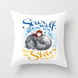 Sterek Sleepy Wolf & Stiles I Throw Pillow