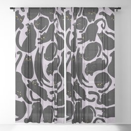 Cat Pattern Sheer Curtain