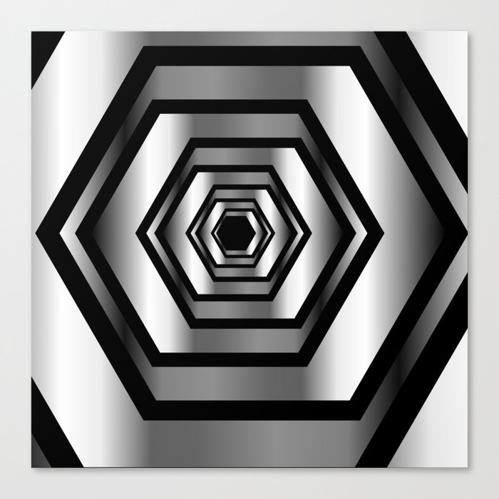 hexagon metallic art- digital realism Canvas Print