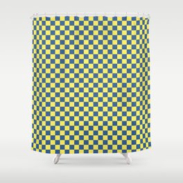 Combi Check - yellow and navy Shower Curtain