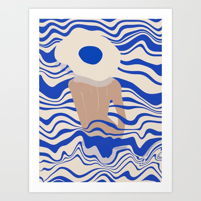 Walk Into The Blue Water  Art Print