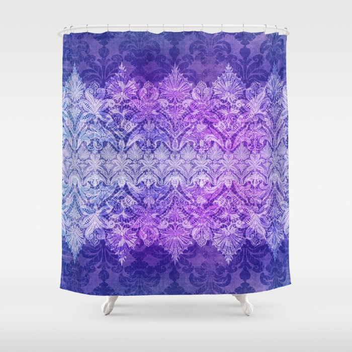 Aberdeen Heirloom Lace Damask Purple Haze Shower Curtain By