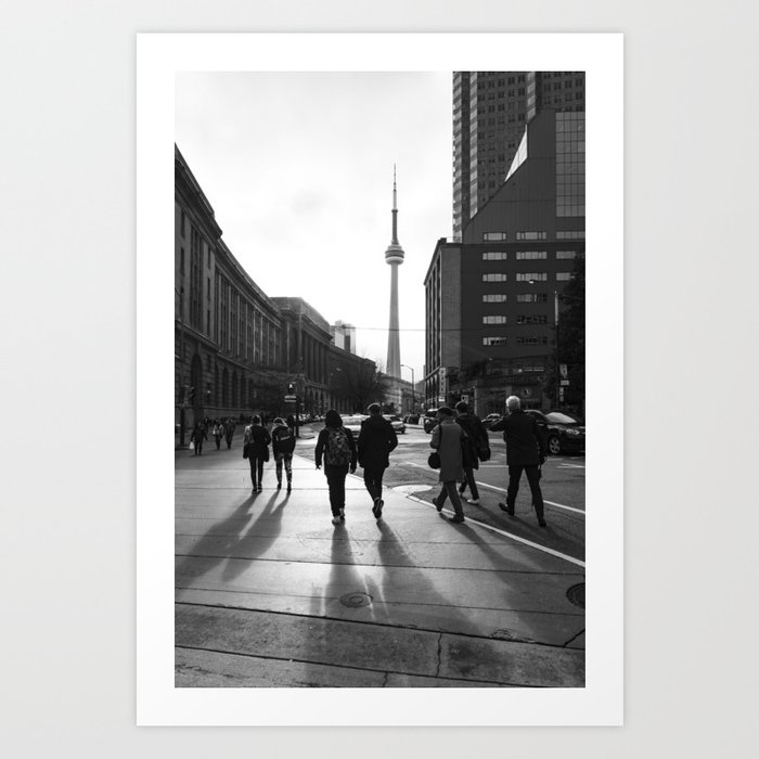 The CN Tower Toronto city streets downtown Art Print