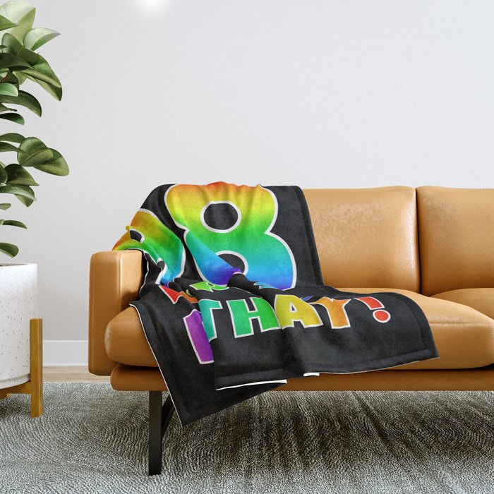 HAPPY 98TH BIRTHDAY - Multicolored Rainbow Spectrum Gradient Throw Blanket