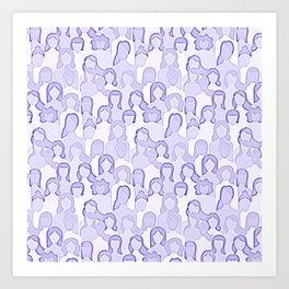 Together Strong - Women Power Light Purple Art Print