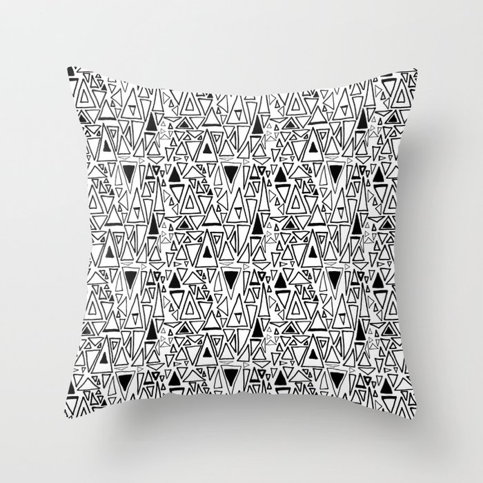Chotic Angles in Black & White by Deirdre J Designs Throw Pillow