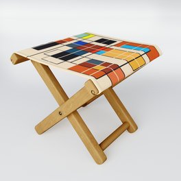 Abstract Geometric Composition Folding Stool