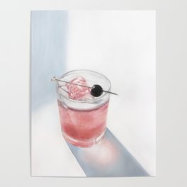 Summer Cocktail | Watercolor Painting Poster