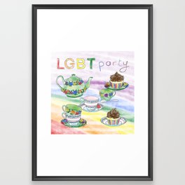 square LGBT party - queer art Spirit - Inclusive Wall Decor - queer humor Framed Art Print