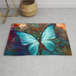The Blue butterfly Rug