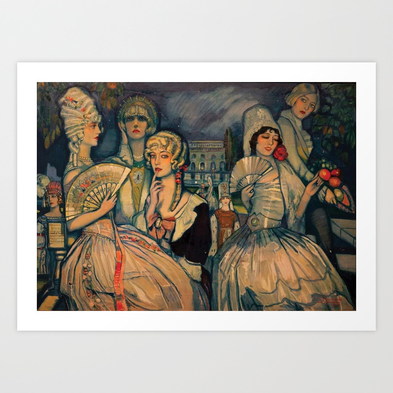 Marion Davis Monumental Portrait Of The Gilded Age Landscape Painting By Federico Beltran Masses Art Print By Atlantic Coast Arts And Paintings Society6
