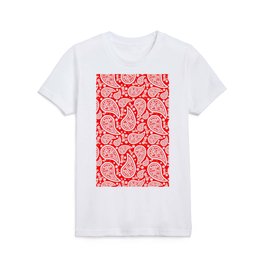 Paisley (White & Red Pattern) Kids T Shirt